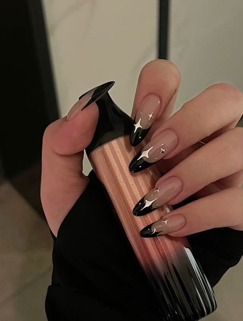 Goth Nails, Beige Nails, Grunge Nails, Dream Nails, Pretty Acrylic Nails, Dope Nails, French Tip Nails, Cute Acrylic Nails, Almond Nails