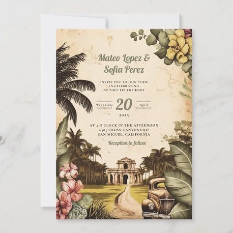 Cuba Havana Wedding Invitation destination wedding  Zazzle Havana Wedding, Cuba Wedding, Old Havana Cuba, Havana Party, Havana Nights Party, Landscape Wedding, Old Havana, Cuba Havana, Havana Nights