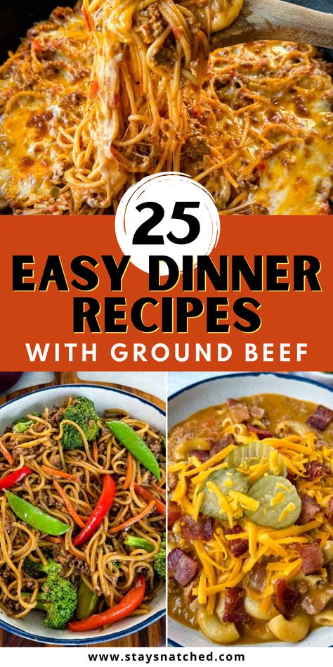 Here are 25 easy dinner recipes with ground beef. From timeless comfort food dishes to creative new recipes, these 25 easy dinner ideas highlight how versatility and flavorful ground beef can be. Get ready to discover a variety of meals that are sure to become favorites in your meal rotation, each one delicious and satisfying! Quick Ground Beef Recipes, Beef Ideas, Cookout Recipes, Ground Beef Dinner, Dinner Recipes With Ground Beef, Bbq Cookout, Meal Rotation, Recipes With Ground Beef, Satisfying Meals