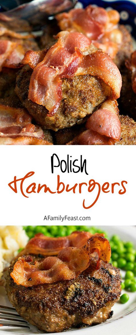 Polish Hamburgers – Simple ingredients and a deliciously different way to prepare burgers! Polish Burgers, Polish Hamburgers, Family Feast Recipes, Polish Kitchen, Polish Dishes, Polish Recipe, Mushrooms Recipes, Polish Foods, Hamburger Recipe