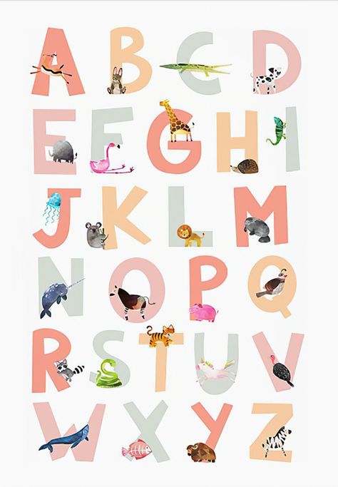 Kindergarten Posters, Struktur Teks, Posters Decor, Baby Poster, Educational Wall Art, Abc Poster, Print Design Art, Baby Posters, Book Illustration Art