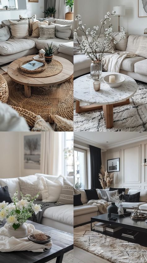 26 Best Coffee Table Decor Ideas You Need to Try in 2024 - TrendyDesign Decorating Round Coffee Tables, Coffee Table Decor Ideas, Best Coffee Table, Round Coffee Tables, Circular Coffee Table, Table Decor Ideas, Coffee Table Decor, Coffee Table Styling, Cool Coffee Tables