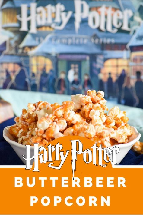 Butterbeer Popcorn, Bookish Recipes, Harry Potter Butterbeer, Harry Potter Treats, Harry Potter Snacks, Harry Potter Movie Night, Harry Potter Marathon, Harry Potter Butter Beer, Movies Wallpaper