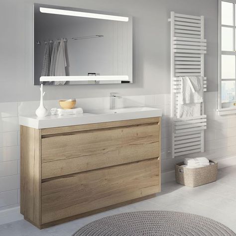 Crosswater Bauhaus Zion Windsor Oak 1200mm Floor Standing Vanity Unit & Basin | Sanctuary Bathrooms Modular Bathrooms, Bauhaus Furniture, Floor Standing Vanity, Freestanding Vanity Unit, Standing Vanity, Shower Fittings, Basin Vanity Unit, Bathroom Units, Bathroom Vanity Units