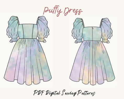 Plus Size Sewing Patterns, Plus Size Sewing, Clothing Design Sketches, Puff Dress, Dress Homecoming, Dress Sewing Pattern, Dress Sewing, Dress Sewing Patterns, Learn To Sew