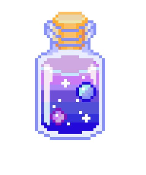 Pixel Art Potion Bottle, Pixel Potion Bottle, Potion Bottle Perler Beads, Bottle Pixel Art, Pixel Potion, Pixel Art Potion, Cricut Expression Projects, Pls Donate, Witch Potion