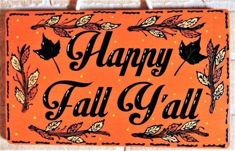 HAPPY FALL Y'all SIGN Autumn Wall Art Door Hanging Hanger | Etsy Happy Fall Yall Sign, Autumn Wall Art, Art Door, Fall Wall Art, Wooden Door Hangers, Holiday Signs, Wall Art Plaques, Fall Signs, Happy Fall Y'all