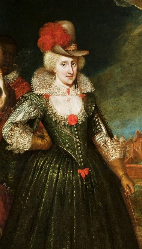 Queen Anne of Denmark by Paul van Somer,1617 Watercolor Clothes, Anne Of Denmark, Lucas Cranach, Royal Clothes, Elizabethan Era, Tudor Era, Queen Of England, British Royalty, Queen Anne