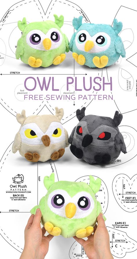 Hi all! It’s only September, but I’m already getting excited for Halloween. As most sewists know, you have to start early for every occasion. So for this year I thought I’d make an owl plush! While… Owl Sewing, Owl Plush, Animal Sewing Patterns, Plushie Patterns, Free Pdf Pattern, Sewing Stuffed Animals, Sew Ins, Plush Pattern, Sewing Toys