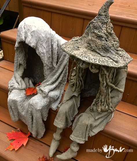 My Work is Famous! - but stolen! - Made By Barb - my stolen pictures Hantverk Diy, Witch Diy, Halloween Garden, Garden Courtyard, Witches Hat, Diy Halloween Decor, Concrete Crafts, Diy Concrete, Concrete Projects