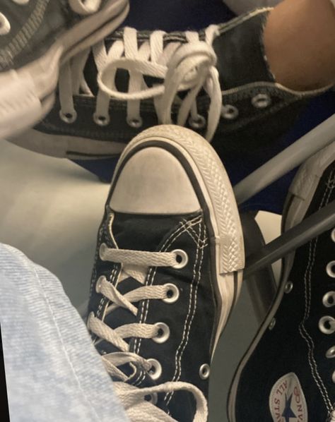 #aesthetic #converse #shoes Dirty Converse Aesthetic, Aesthetic Shoes Converse, Converse Aesthetic Grunge, Black Converse Aesthetic, Dirty Converse, Aesthetic Converse, Aesthetic Smile, Converse Aesthetic, Shoes Converse