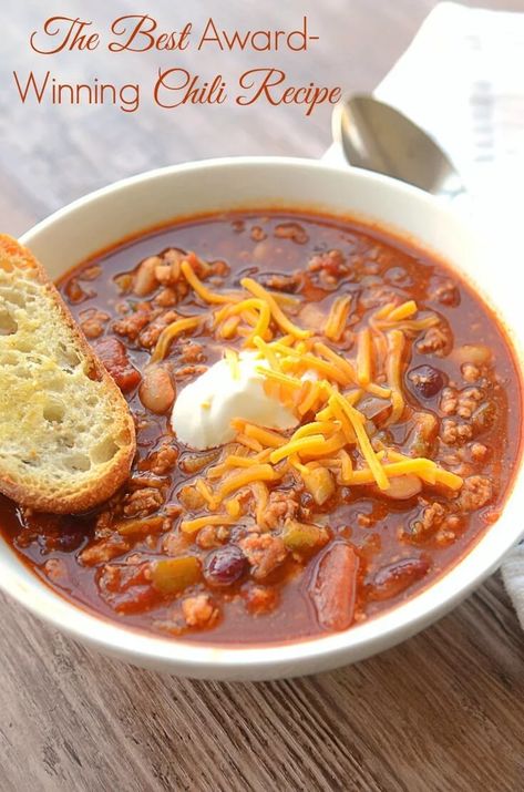 Competition Chili Recipe, Best Chili Recipe Ever, Winning Chili Recipes, Award Winning Chili Recipe, Award Winning Chili, Homemade Chili Recipe, The Best Chili, Sauce Spaghetti, Best Chili