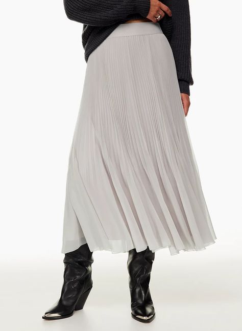 TWIRL MIDI SKIRT - Pleated chiffon midi skirt Chiffon Midi Skirt, Mini Pleated Skirt, 50th Clothing, Twirl Skirt, High Rise Skirt, Micro Skirt, Latest Skirts, Flare Top, Pleated Chiffon