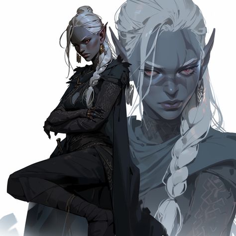 Drow Male, Half Drow, Anime Elf, Roleplay Characters, Fantasy Races, Dnd Art, Dark Elf, Dungeons And Dragons Homebrew, Character Design Male