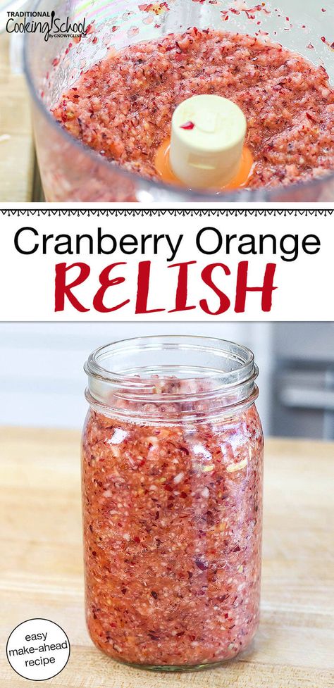 Bright, tart, and abounding in festive cheer, this cranberry orange relish recipe calls for only four ingredients and can be made up to a week ahead of time! #cranberry #orange #relish #sidedish #recipe Cranberry Relish Recipes, Alternative Christmas Dinner, Cranberry Orange Relish Recipes, Cranberry Orange Relish, Cranberry Orange Sauce, Canned Cranberries, Air Fryer Keto, Relish Recipe, Cranberry Jam