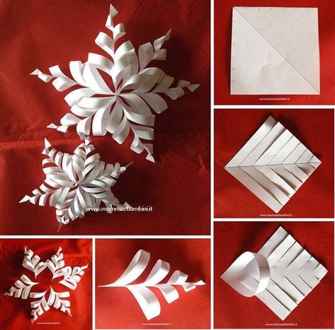 3d Paper Snowflakes, Diy Paper Christmas Tree, Paper Christmas Ornaments, Paper Christmas Decorations, Christmas Origami, Christmas Paper Crafts, Paper Christmas Tree, Paper Ornaments, Paper Snowflakes