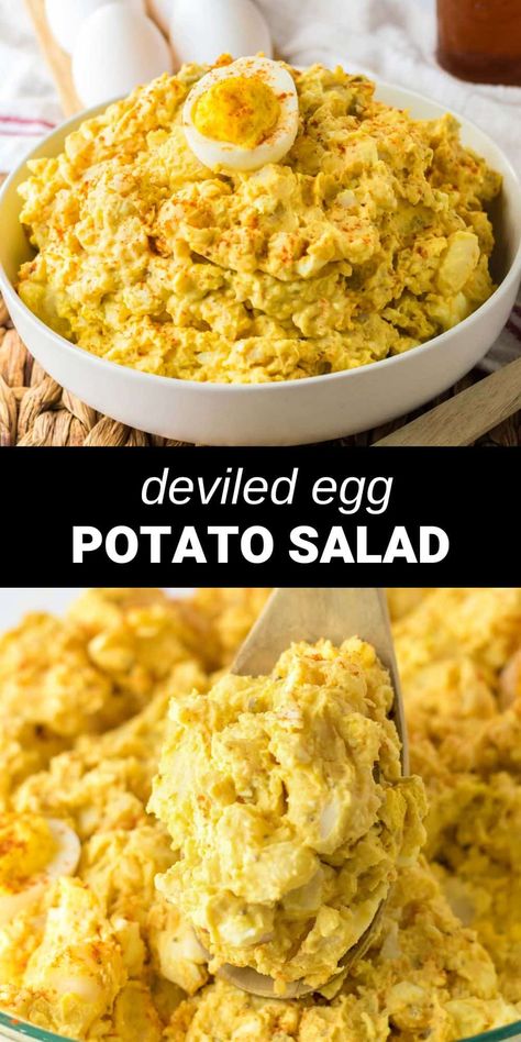 Southern Deviled Egg Potato Salad, Homemade Deviled Egg Potato Salad, Deviled Eggs Potato Salad Recipe, Devilled Egg Potato Salad, Deviled Potato Salad, The Best Egg Salad Recipe, Devil Egg Potato Salad, Potato Salad Recipes With Egg, Deviled Egg Potato Salad Recipe