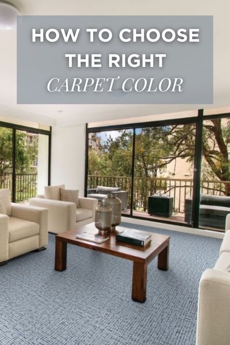 How-To-Choose-The-Right-Carpet-Color How To Choose Carpet Color, Brown Carpet Living Room Decor, Best Carpet Colors For Home, Carpet Ideas Living Room Modern, Living Room With Carpet Floors, Carpet For Family Room, Brown Carpet Living Room, Repose Gray Paint, Colours That Go With Grey