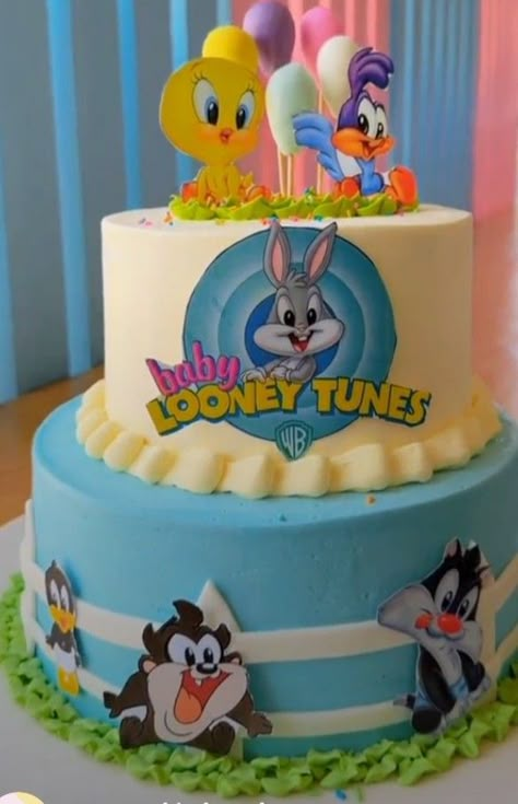 Looney Tunes Birthday Cake, Looney Tunes Cake Ideas, Looney Tunes Birthday Party Ideas, Looney Tunes Baby Shower Ideas, Baby Looney Tunes Cake, Baby Looney Tunes Birthday Party, Looney Tunes Party, Baby Shower Party Themes, Gender Reveal Party Theme