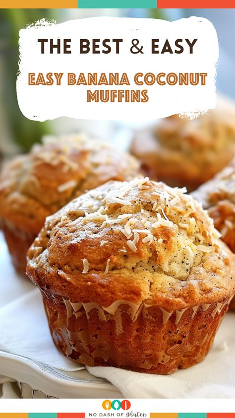 Banana Uses Ripe, Banana Muffins With Coconut Flour, Tropical Muffins, Banana Bread Cupcakes, Coconut Muffin Recipes, Banana Coconut Muffins, Banana Recipes Easy, Ripe Banana Recipe, Banana Muffins Easy