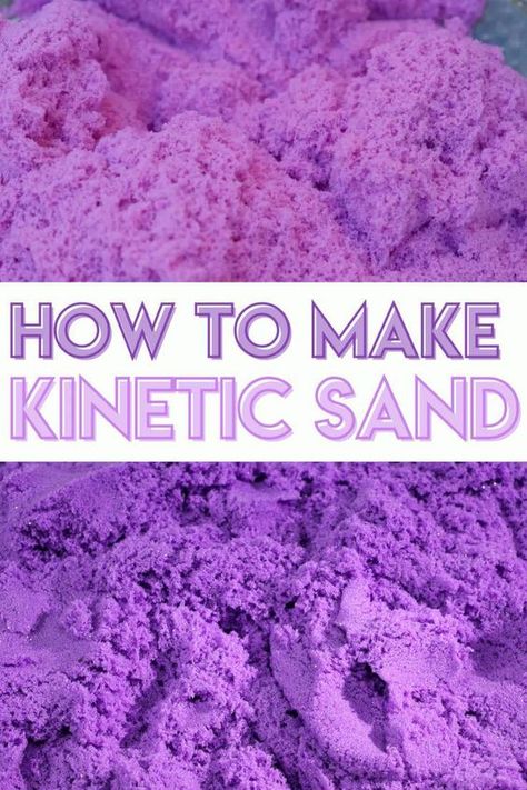 Just four ingredients make this taste safe kinectic sand recipe! A great sensory activity for preschoolers and kids of all ages! Great for sensory bin filler Sand Bin Ideas, Sand Box Ideas Sensory Play, Shapes And Colors Sensory Bin, Rapunzel Sensory Bin, Easy At Home Sensory Activities, Low Sensory Activities, Sensory Bag Recipe, Sensory Bin Sand, Classroom Sensory Activities