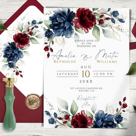 Excited to share the latest addition to my #etsy shop: Navy Blue and Red Burgundy Floral Wedding Invitation Template Set with RSVP Card and Details Card, Editable and Printable Wedding Invite DIY https://etsy.me/463aN1D #blue #wedding #red #classic #printablewedding #weddingtemplate #editablemegabundle #weddingsuite #invitationsuite Binder Ideas, Backyard Tent, Wedding Binder, Blue Wedding Invitations, Burgundy Flowers, Floral Wedding Invitation, Save The Date Templates, Tent Wedding, Burgundy Floral