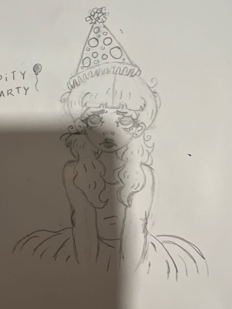 Melanie Martinez Pity Party Art, Mealine Martinez Drawings, Cute Drawings Melanie Martinez, How To Draw Melanie Martinez Easy, Melanie Martinez Art Ideas, Drawing Inspo Cute, Melanie Martinez Sketch Easy, Melanie Martinez Doodles Easy, Melanie Martinez Inspired Drawings