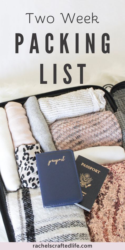 2 Week Packing List, Week Packing List, Pack For 2 Weeks, Packing List Spring, Beach Trip Packing, Italy Packing List, Holiday Packing Lists, Summer Packing Lists, Europe Travel Essentials