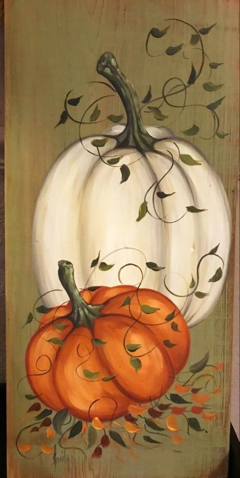 Pumpkin Canvas Painting, Halloween Pumpkin Painting Ideas, Halloween Pumpkin Painting, Painted Pumpkin Ideas, Fall Pumpkins Painting, Traditional Halloween, Fall Wood Crafts, Fall Canvas Painting, Fall Pumpkin Crafts