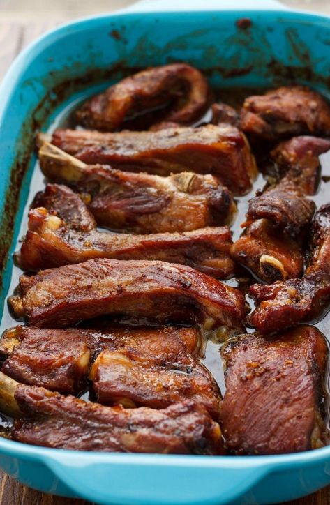 Garlic Ribs Recipe, Asian Ribs, Slow Cooker Asian, Baked Ribs, Pork Rib Recipes, Ribs Recipe, Bbq Ribs, Crockpot Recipes Slow Cooker, Chinese Cooking