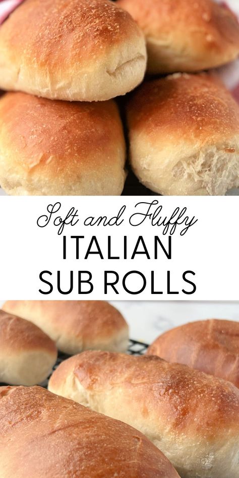 The BEST Italian Sub Rolls {Extra Soft} Sub Roll Recipe, Italian Hoagie, Italian Bread Recipes, Sub Rolls, Italian Sub, Bread Rolls Recipe, Bread Maker Recipes, Hoagie Rolls, Homemade Bread Recipes Easy