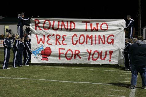 Playoff Football Signs High Schools, Halloween Run Through Signs Football, Football Run Through, Football Runout Signs, Runthrough Signs For Football, Football Game Run Through Sign, Football Banner Ideas Run Through, Run Through Banners, Cheer Activities