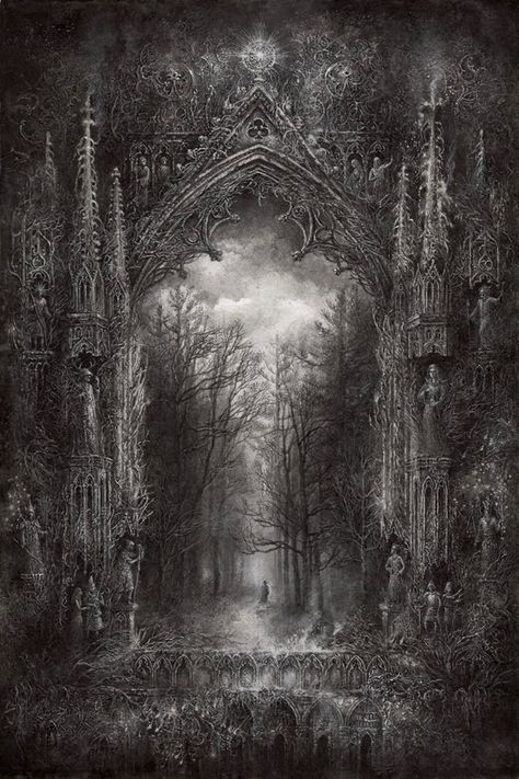 Dungeon Synth, Cloud Rap, Dark Gothic Art, Arte Alien, Gothic Wallpaper, Psy Art, Gothic Fantasy Art, Forest Painting, Gothic Aesthetic