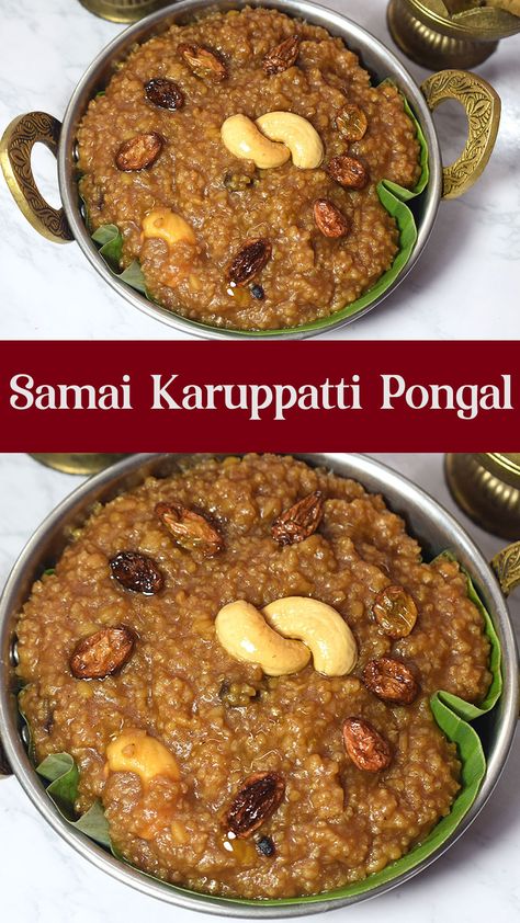 https://youtu.be/pwEFXV69AbI
Samai Karuppatti Pongal- Kongunadu village style Little millet sweet pongal-சாமை கருப்பட்டி பொங்கல்- Sweet Pongal, Indian Recipes, Millet, Indian Food Recipes