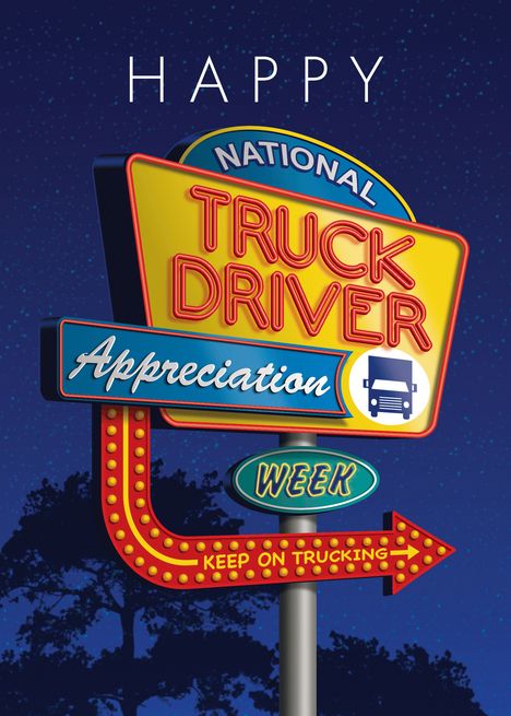 National Truck Driver Appreciation Week Vintage Truck Stop Sign card Truck Driver Appreciation Week Ideas, National Truck Driver Appreciation Week, Truck Stop, Holiday Quotes, Stop Sign, Event Coordinator, Vintage Truck, Vintage Trucks, Truck Driver