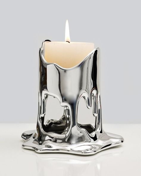 Melted Candle, Melting Metal, Silver Candle, Nail Room, Melting Candles, Dream House Decor, Rooms Home Decor, Objects Design, Home Decor Kitchen