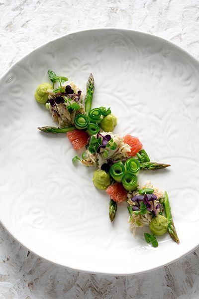 Avocado Canapes, Plated Entrees, Celeriac Puree, Avocado Puree, Thyme Butter, Smoked Garlic, Salad Cucumber, Food Plating Techniques, Michelin Star Food