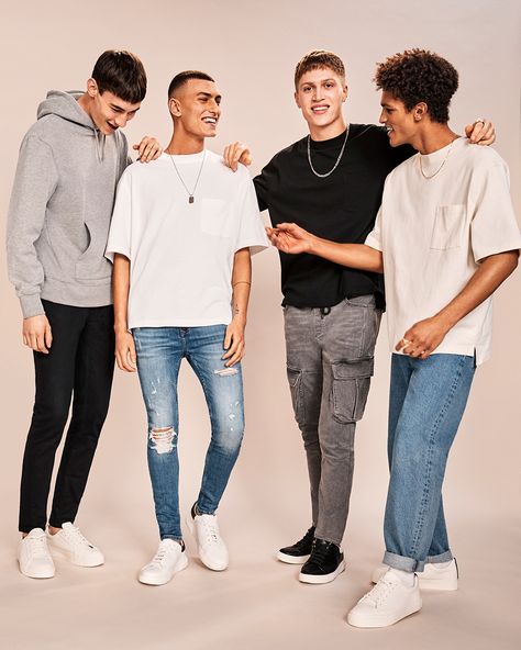 3 Male Models Posing Together, Group Standing Pose, Mens Group Photoshoot, Boys Group Photography, Men Group Photoshoot, Group Fashion Photography, Boys Group Photo, Kountry Wayne, Jeans Campaign