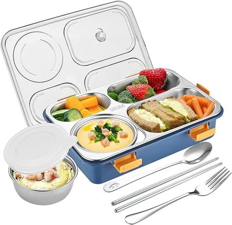 Buy ESnipe Mart Students Sealed Leakage Proof Stainless Steel Lunch Box with Chopstick & Spoon Lid Office Food Container 4 Compartment for Kids & Adults (Pink) Online at Low Prices in India - Amazon.in Tiffin Lunch Box, Office Food, Lunch Box For Kids, Lunch Box With Compartments, Adult Lunches, Tiffin Box, Gourmet Food Gifts, Steel Lunch Box, Stainless Steel Lunch Box