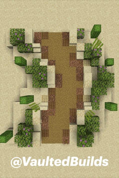 Minecraft Desert Pathway! Minecraft Desert Landscape, Minecraft Oasis Build, Desert House Minecraft Ideas, Minecraft Desert Interior, Desert Port Minecraft, Desert Portal Minecraft, Minecraft Desert Design, Minecraft Sand Path, Desert Well Minecraft