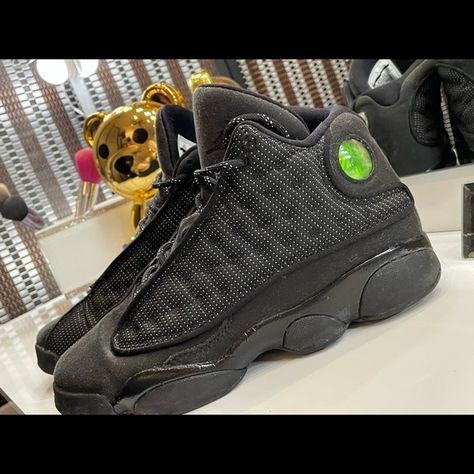 Jordan 13 Black Cats Jordan Black Cat, Jordan 13 Black, Black Jordans, Jordan Black, Jordan 13, Clothes Ideas, Black Cats, Dc Sneaker, Cat Pin