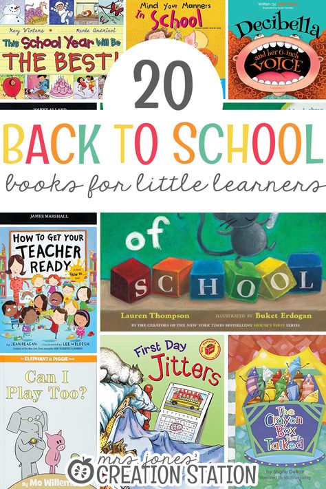 20 Back to School Books for Little Learners Back To School Books, Mrs Jones, School Lesson Plans, Creation Station, School Celebration, Pre Kindergarten, Beginning Of The School Year, Preschool Books, Beginning Of School