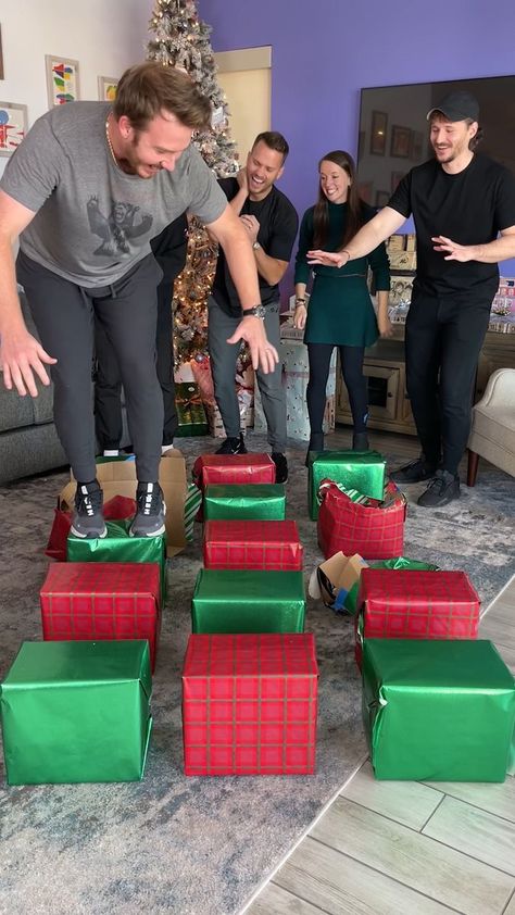 1.6M views · 8.7K reactions | Christmas Box Game! 🎁 Don't jump on the Wrong box! | Christmas Box Game! 🎁 Don't jump on the Wrong box! Best game of 2022! Guess the box that you can stand on and you can win. You have to play it with your... | By Quint Essenential | Facebook Guess Whats In The Box Game, What’s In The Box Game Ideas, Whats In The Box Game Ideas, Bunco Christmas, Fun Family Christmas Games, School Holiday Party, Christmas Party Activities, Christmas Games For Adults, Xmas Games