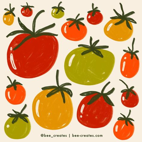 TOMATO 4/100 for #100daysoftastyart #tomato #illustration #foodart #surfacedesign #baking #surfacepatterndesign #surfacedesigner #foodillustration #theydrawandcook #tomatotuesday #tomatogirl #italianfood Cooking Illustration Art, Tomato Doodle, Veggie Drawings, Tomato Aesthetic, Tomato Illustration, Tomato Drawing, Recipes Cards, Tomato Tomato, Baby Pineapple