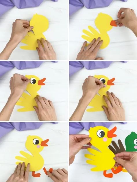 Here's Your Handprint Duck Template Handprint Duck, Duck Template, Duck Craft, Duck Crafts, Handprint Craft, Teacher Ideas, Fun Crafts For Kids, Hand Print, Made It