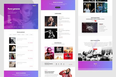 Tusant - a Podcast & Music Email Newsletter Template PSD. Download Email Newsletter Inspiration, Podcast Music, Ra Themes, Newsletter Ideas, Email Layout, Newsletter Inspiration, Email Newsletter Template, Newsletter Template, Email Marketing Services