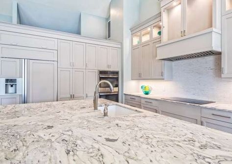 White granite countertops kitchen