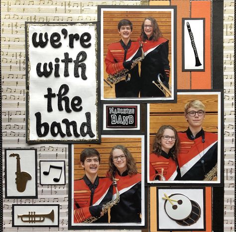 Marching Band Quotes, School Scrapbook Layouts, Band Quotes, School Scrapbook, Music Page, Band Pictures, Christmas Scrapbook, School Pictures, Scrapbook Page Layouts