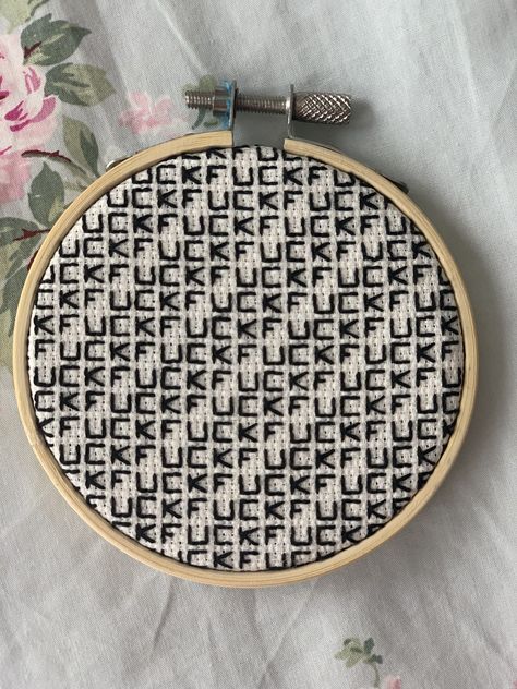 Finish Cross Stitch, Cross Stitch Quotes, Blackwork Patterns, Funny Cross Stitch Patterns, Subversive Cross Stitch, Finished Cross Stitch, Wooden Embroidery Hoops, Cross Stitch Letters, Cross Stitch Funny