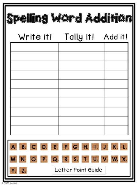 Scrabble Spelling, Practice Spelling Words, Spelling Test Template, Vocabulary Centers, Spelling Ideas, 2nd Grade Spelling Words, Daily 5 Activities, Sight Word Spelling, Scrabble Words